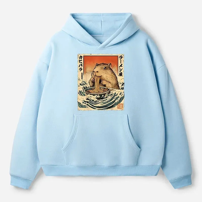 Funny Hamster Eating Ramen Hoodie for Daily Wear