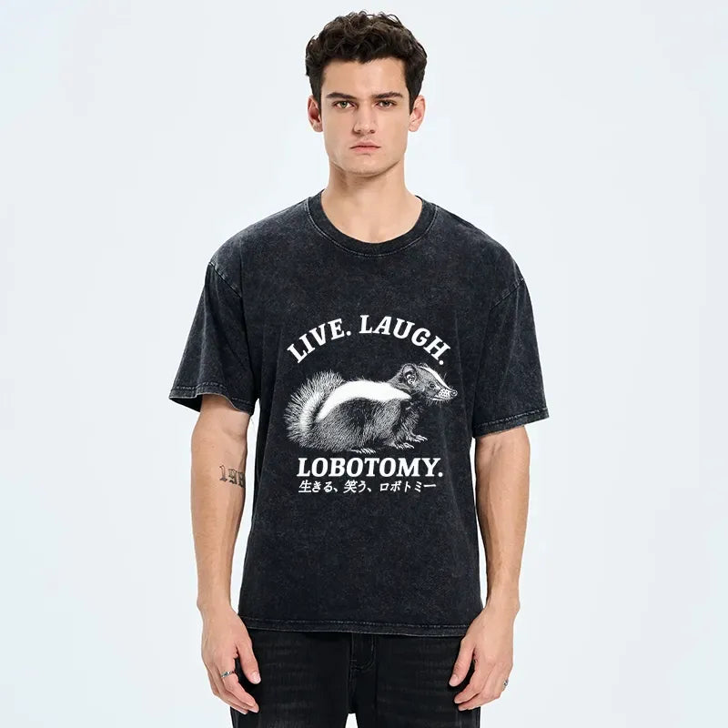 Kyoto Lion Japanese streetwear washed t-shirt