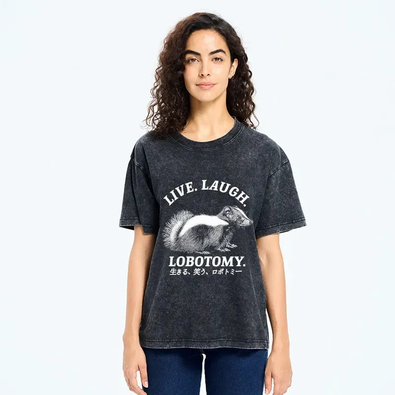 Kyoto Lion Japanese streetwear washed t-shirt