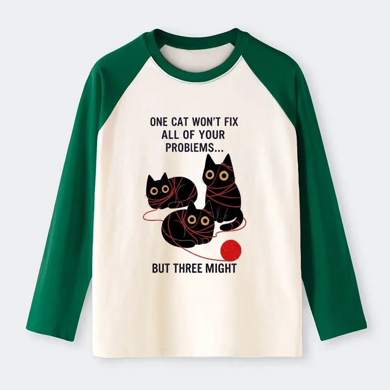 three cats fix all problems trendy tee