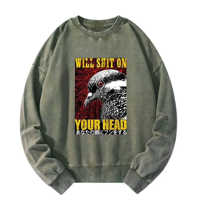 Washed vintage sweatshirt for streetwear