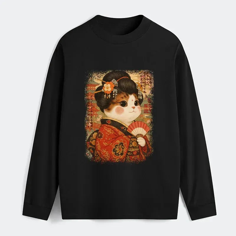 Best Seller Japanese Cat Long Sleeve Tee for Gift Idea