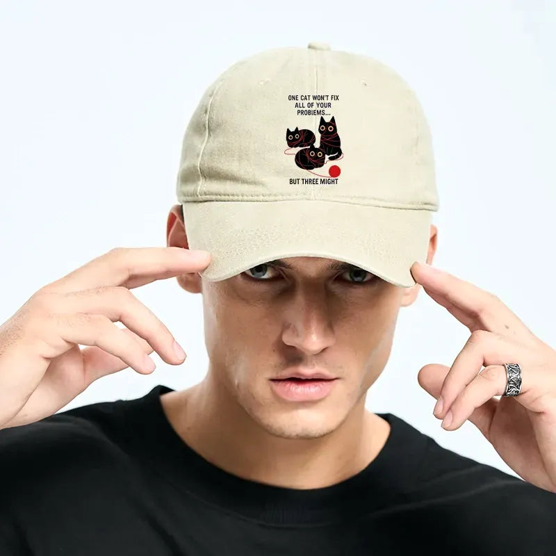 vintage cat cap gift for him