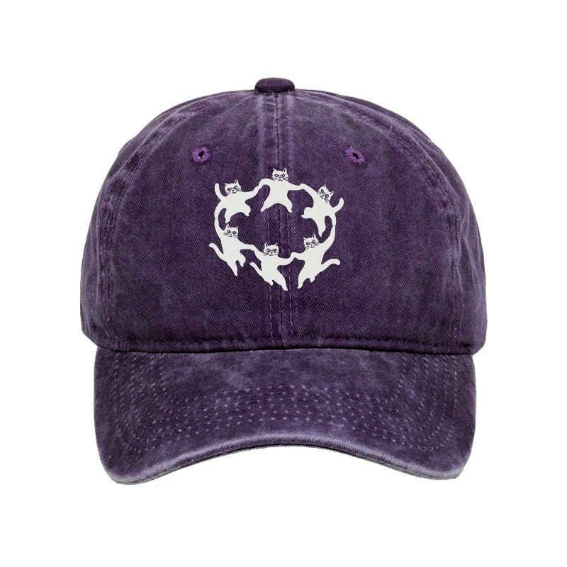 Kyoto-Lion Leisure Cats Japanese Washed Cap