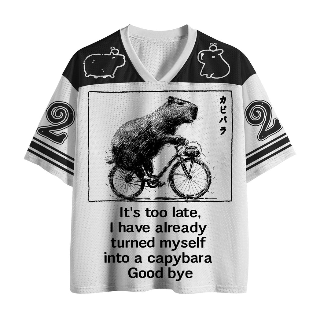 Kyoto-Lion Funny Capybara Riding A Bicycle Mesh Jersey