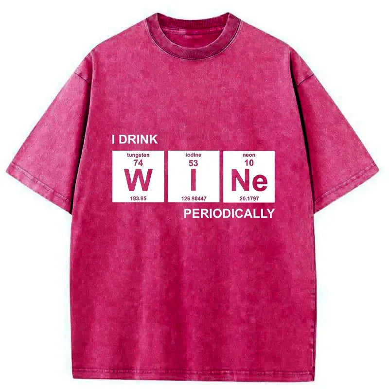 Kyoto-Lion Periodic Table Of Alcoholic Beverages Washed T-Shirt