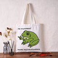 Funny frog meme tote bag gift idea