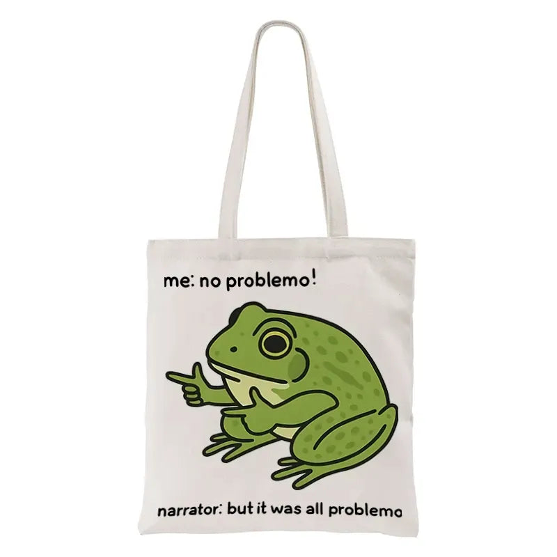 Kyoto lion stupid frog tote bag on sale