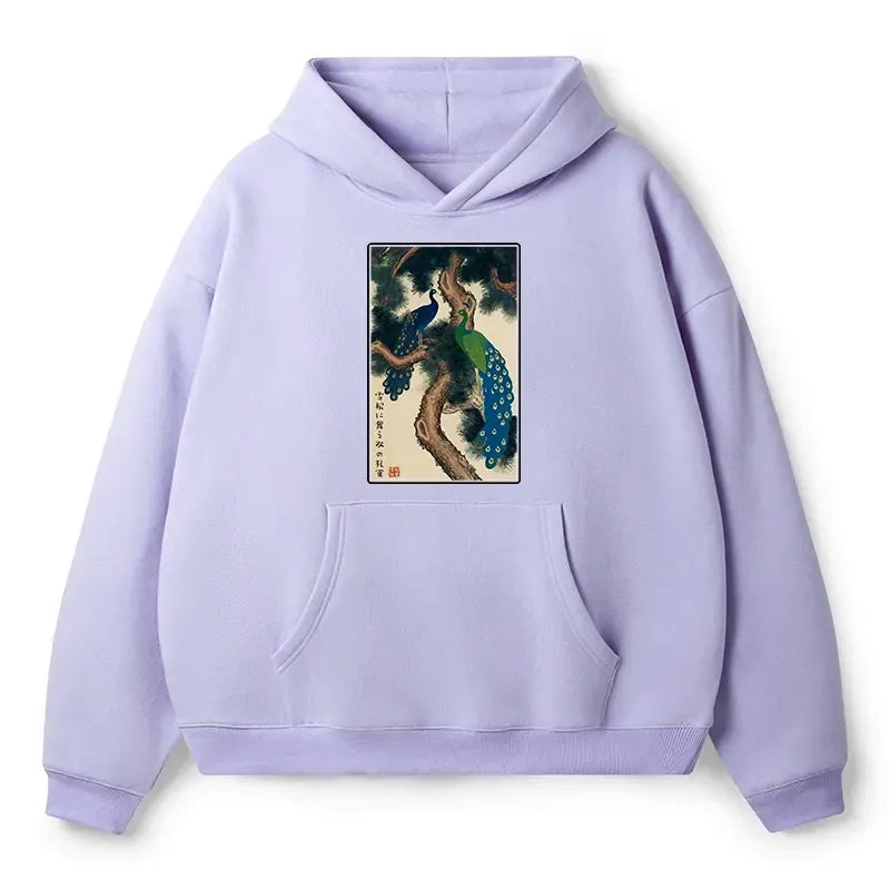 Japanese Peacock Hoodie for Daily Wear