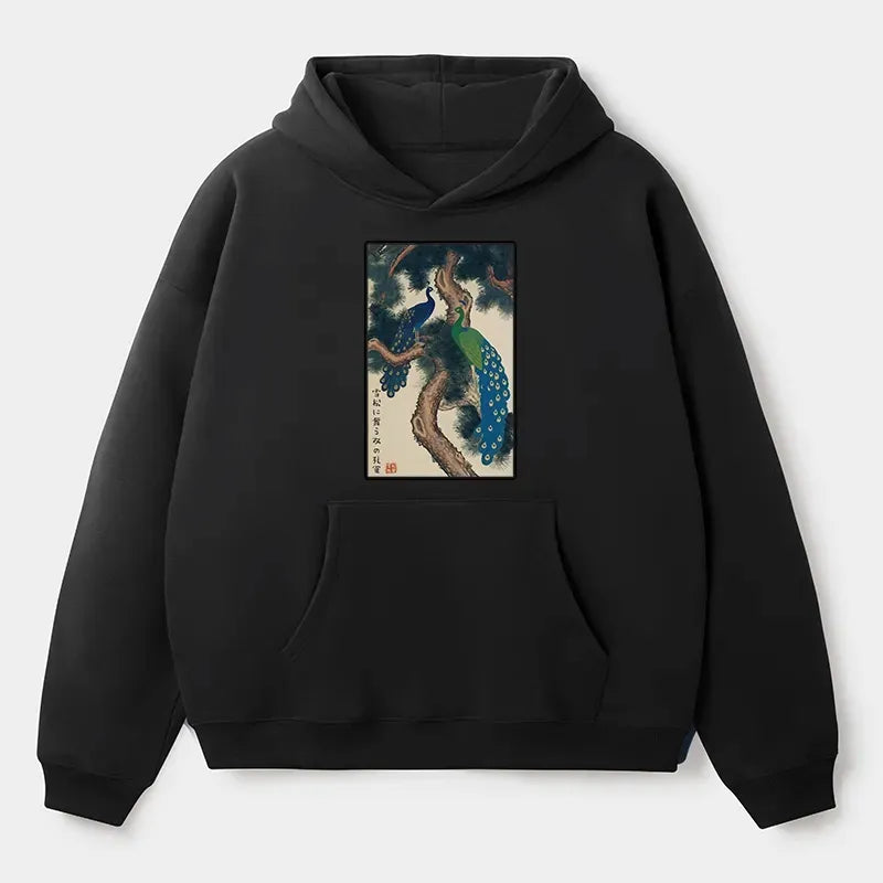 Japanese Peacock Hoodie for Daily Wear