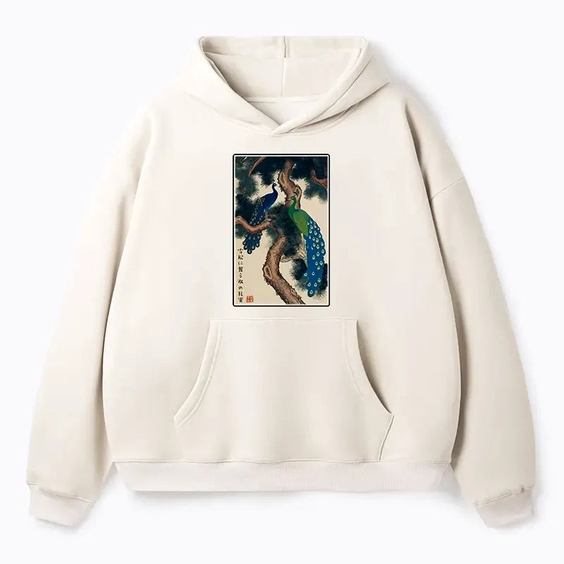 Ukiyo-e Snowy Pines Hoodie for Vacation