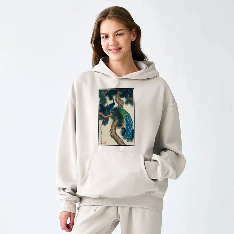Japanese Peacock Hoodie for Daily Wear
