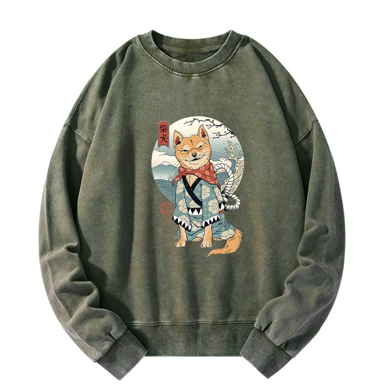 samurai shiba dog sweatshirt free shipping