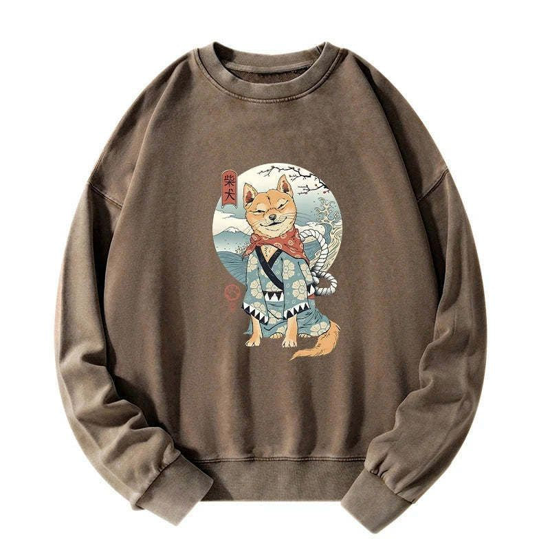 samurai shiba dog sweatshirt free shipping