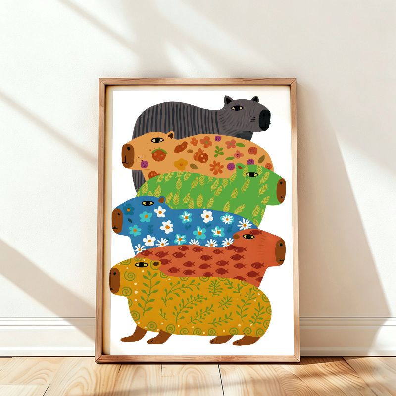 Kyoto Lion Capybara Poster Gift Idea