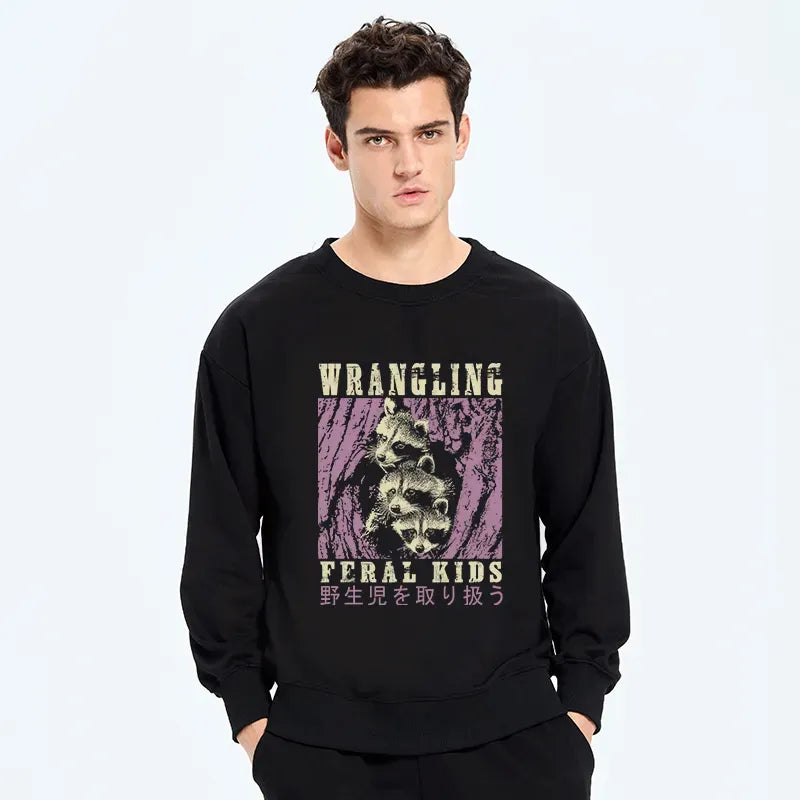 Cool raccoon design sweatshirt for kids
