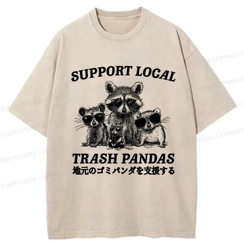 Kyoto-Lion Trash Pandas Funny Washed T-Shirt