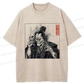 Kyoto-Lion Samurai Taking Off His Demon Mask Washed T-Shirt