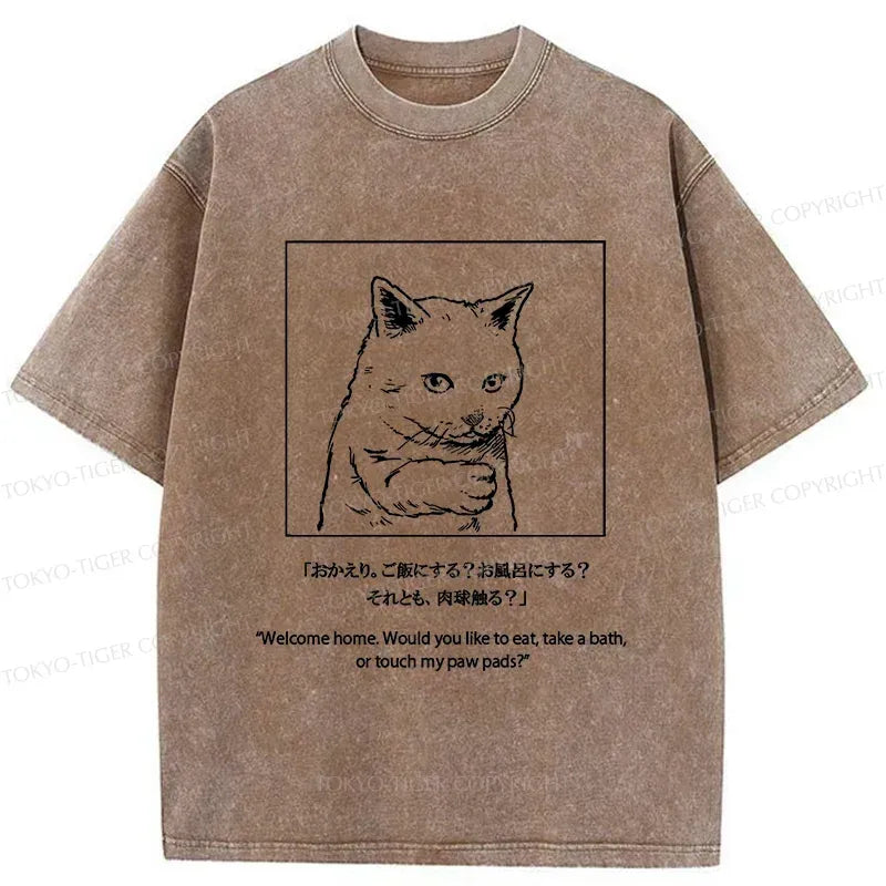 Japanese Kyoto Lion Washed T-Shirt for Everyday