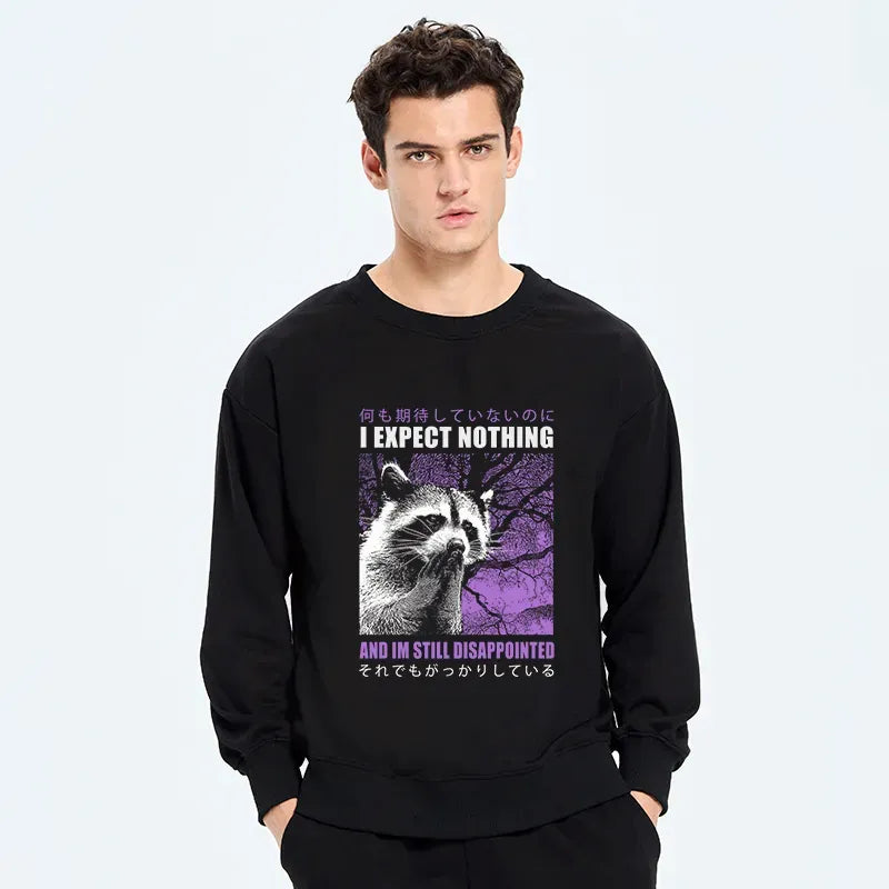 japanese raccoon sweatshirt for daily wear