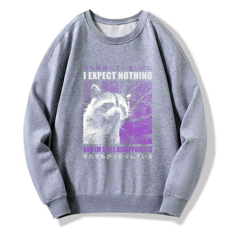 japanese raccoon sweatshirt for daily wear