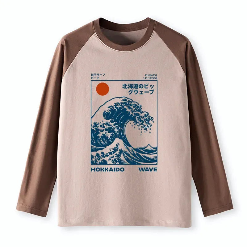 Kyoto Lion Japan Raglan T-shirt for Streetwear