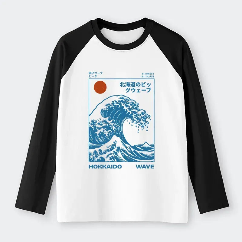 Kyoto Lion Japan Raglan T-shirt for Streetwear