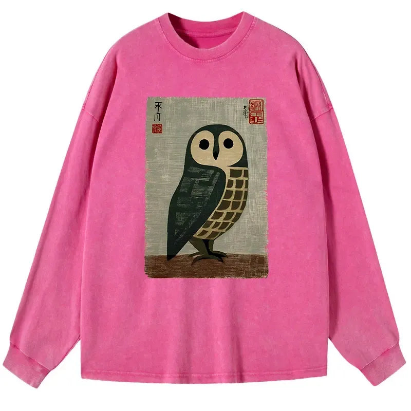 Japanese Owl T-Shirt for Streetwear
