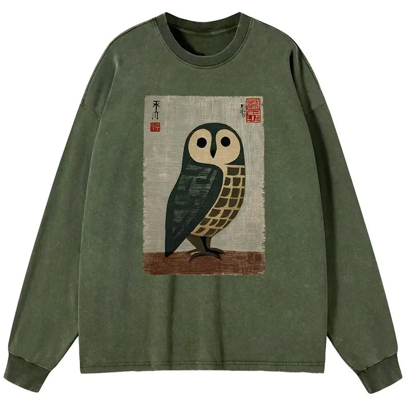 Washed Japanese Art T-Shirt for Vacation