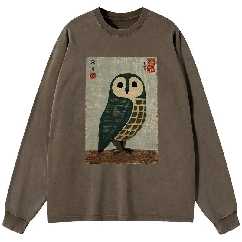 Washed Japanese Art T-Shirt for Vacation