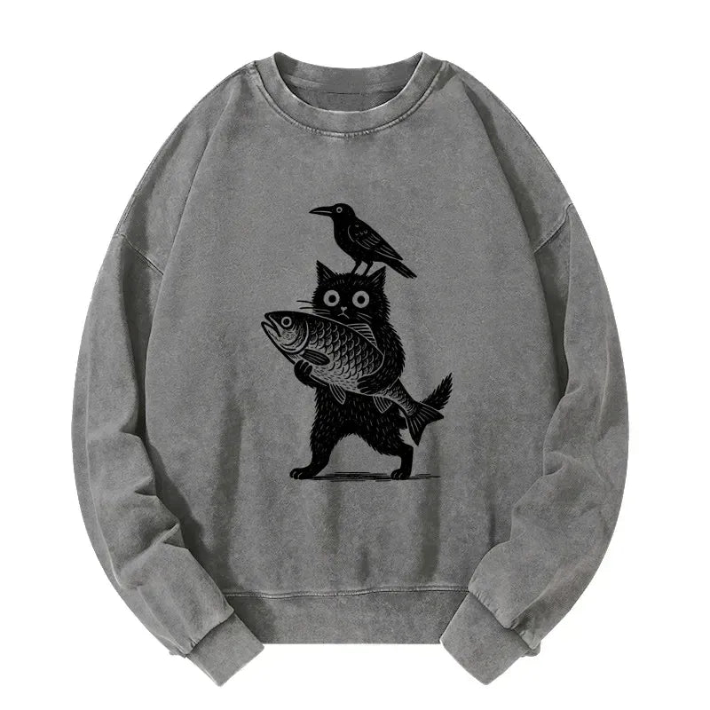 Funny Washed Sweatshirt for Casual Trendy