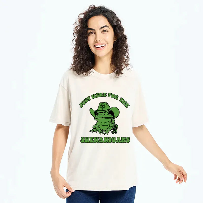 Kyoto-Lion Here for the Shenanigans Washed T-Shirt