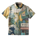 Kyoto-Lion Frog With Wings Button-up Shirt