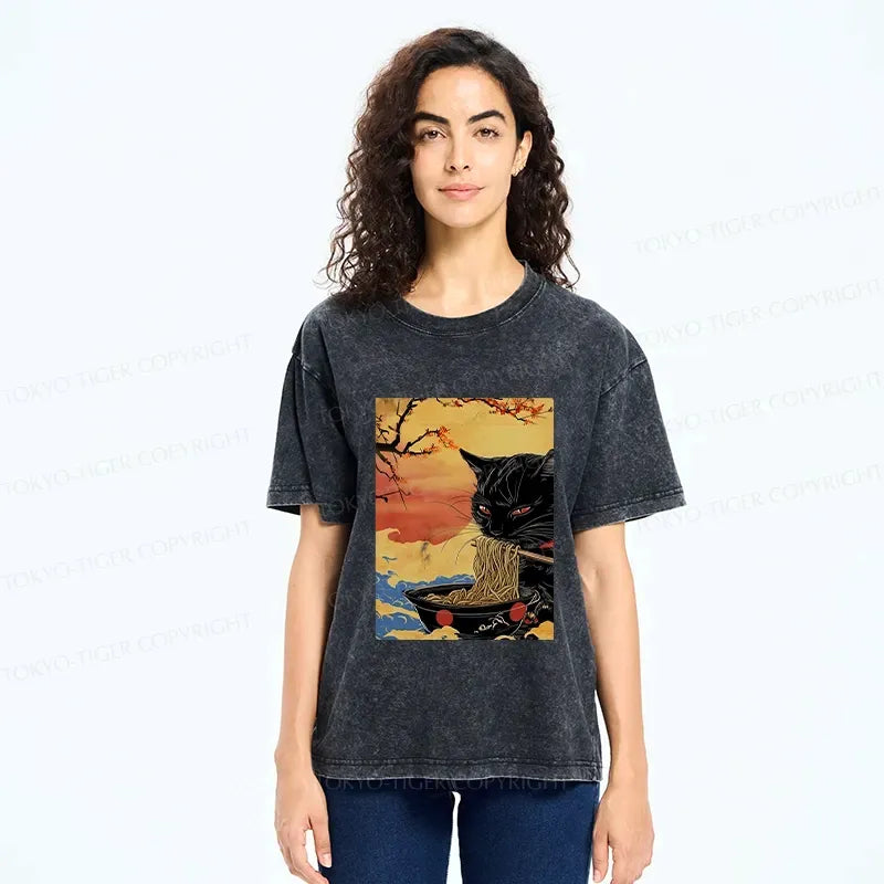 Washed Ukiyo-e T-Shirt Trendy Gift