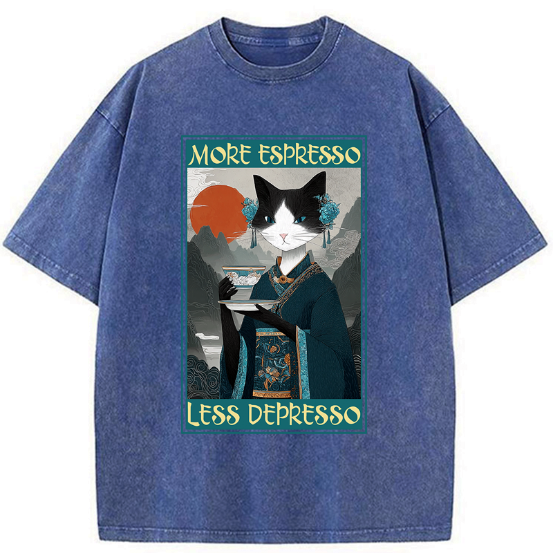 Kyoto Lion Barista Cat Tee for Daily Wear