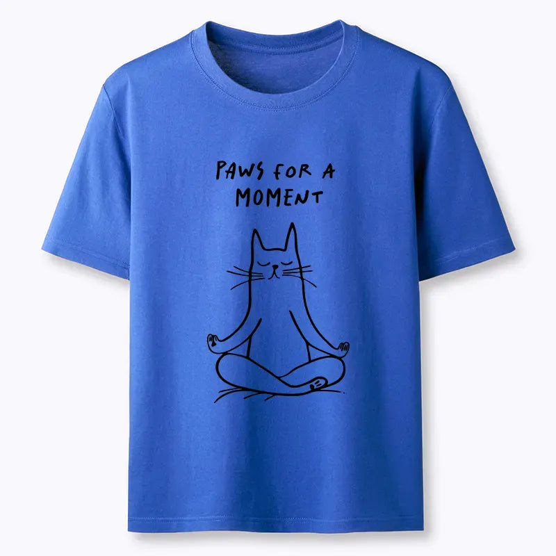 Japanese Zen Cat Yoga T-Shirt for Daily Wear