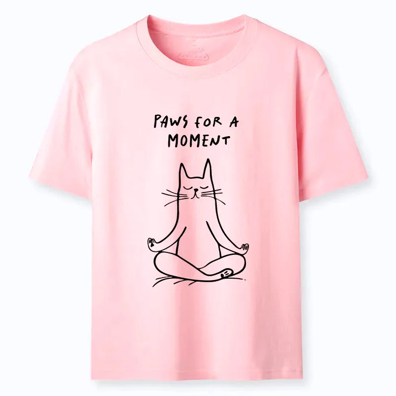 Japanese Zen Cat Yoga T-Shirt for Daily Wear