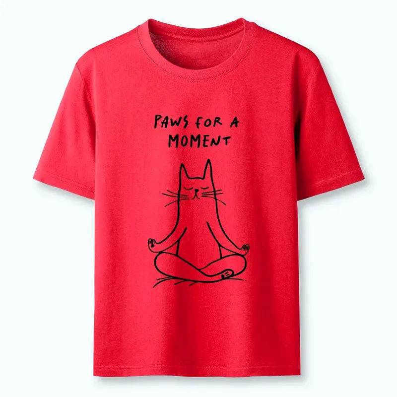 Japanese Zen Cat Yoga T-Shirt for Daily Wear