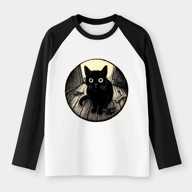 waiting black cat long sleeve shirt