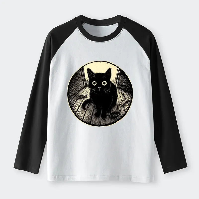 waiting black cat long sleeve shirt