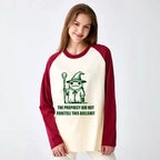 Kyoto-Lion Funny Meme Wizard Frog Weird Prophecy Raglan Long Sleeve T-shirt