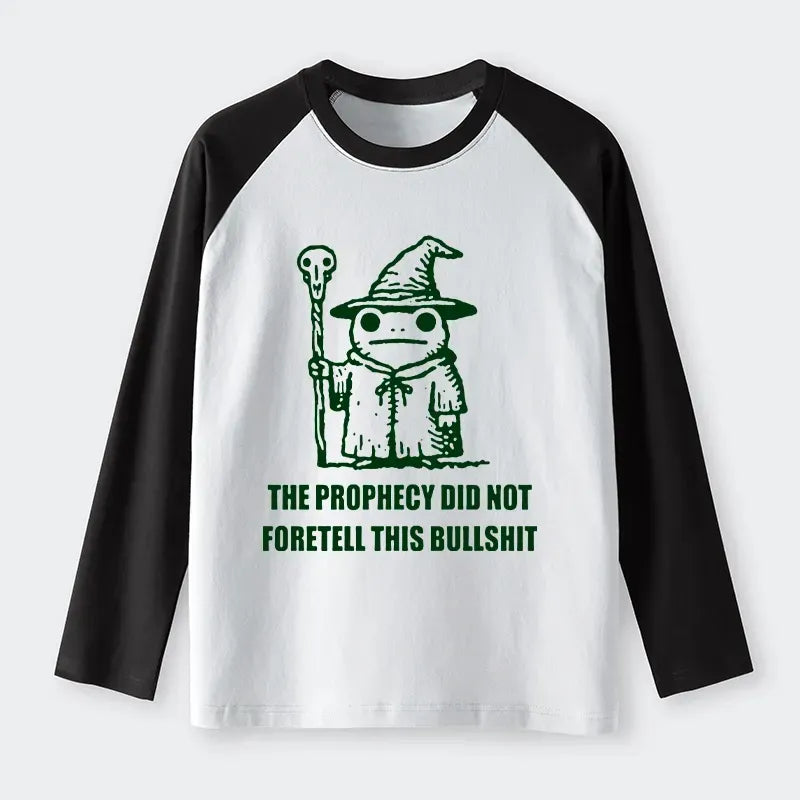 Kyoto-Lion Funny Meme Wizard Frog Weird Prophecy Raglan Long Sleeve T-shirt