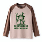 Kyoto-Lion Funny Meme Wizard Frog Weird Prophecy Raglan Long Sleeve T-shirt