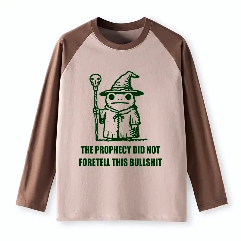 Kyoto-Lion Funny Meme Wizard Frog Weird Prophecy Raglan Long Sleeve T-shirt