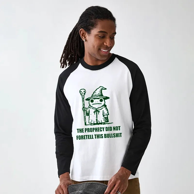 Funny Wizard Frog Raglan T-Shirt for Streetwear