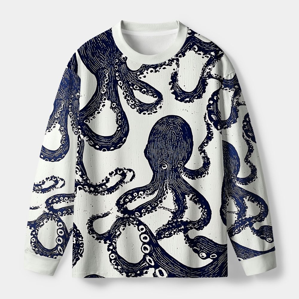 Kyoto-Lion Ocean Octopus Eco-Friendly Long Sleeve T-Shirt