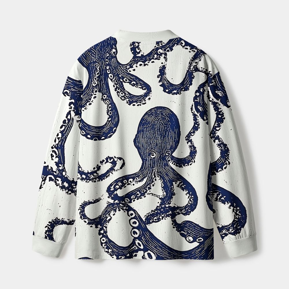 Kyoto-Lion Ocean Octopus Eco-Friendly Long Sleeve T-Shirt