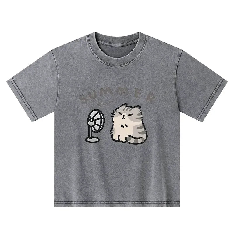 Kyoto-Lion Washed T-Shirt for Children