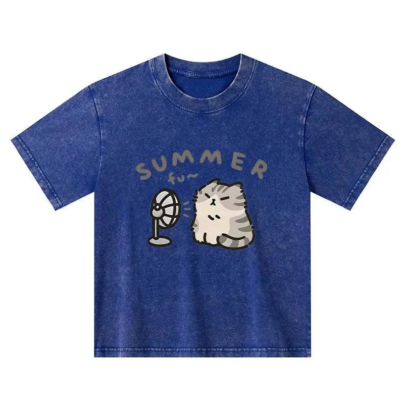 Kyoto-Lion Washed T-Shirt for Children