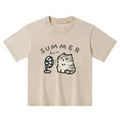 Japanese Cat Kids T-Shirt for Summer